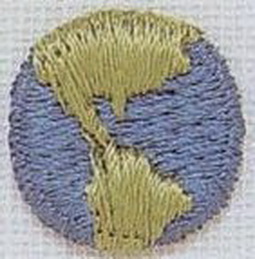 Custom International Collection Embroidered Applique - World Globe