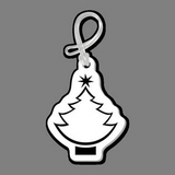 Custom Luggage Tag W/ Tab - Christmas Tree (Outline)