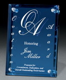 Custom Medium Azule Colored Glass Award, 7