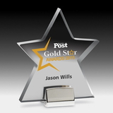 Custom Star Award w/ Chrome Base - 4 Color Process, 6 1/8