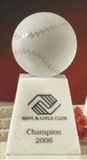 Custom Crystal Baseball Award w/ Base (3