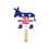 Custom Democrat Donkey Shape Single HAND FAN, 8" W x 8" H, Price/piece