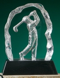 Custom Male Golfer Glacier Sports Award w/ Genuine Marble Base (7