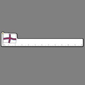 12" Ruler W/ Full Color Flag of Faroe Islands