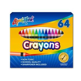 Blank 64 Pack Crayons With Sharpener - Assorted Colors