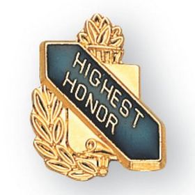 Blank Enameled & Epoxy Domed Scholastic Award Pin (Highest Honor), 5/8" W