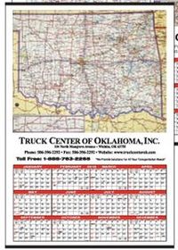 Custom Small State Maps-Year-In-View&#174 Calendar-Oklahoma, 19" W x 27" H
