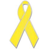 Blank Yellow Awareness Ribbon Lapel Pin, 1