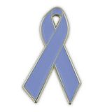 Blank Periwinkle Blue Awareness Ribbon Lapel Pin, 1