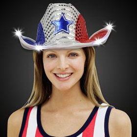 Custom Patriotic LED Sequin Cowboy Hat