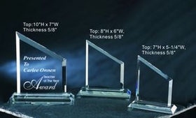 Custom Peck Awards optical crystal award trophy., 7" L x 5.25" Diameter