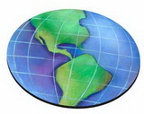 Custom Globe Stock Round Natural Rubber Mouse Pad (8