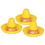 Custom Miniature Yellow Plastic Sombrero, 4 1/2" L x 3 1/4" W, Price/piece