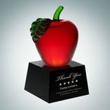 Custom Red Apple w/Black Crystal Base, 6