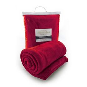 Blank Micro Plush Coral Fleece Blanket - Red (Overseas), 50" W X 60" H