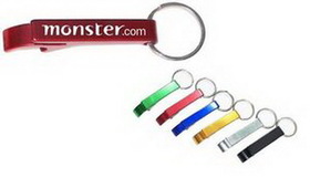 Custom Aluminum Bottle Opener/ Tab Remover With Keychain (9 Week Production), 2 7/16" L X 3/8" W