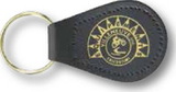 Custom Small Tear Drop Top Grain Leather 2-Sided Sewn Key Tag