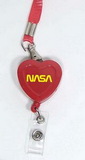 Custom Heart Shaped Retractable Badge Reel with Lanyard