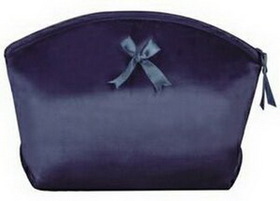 Custom Pretty Bow Satin Cosmetic Bag, 7 1/2" L x 2 3/4" W x 7" H