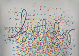 Custom Colorful Confetti Birthday Greeting Cards