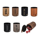 Custom Leatherette Dice Cup with 5 Dice, 3.125