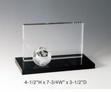 Custom Globe Panel Crystal Award Trophy., 4.5
