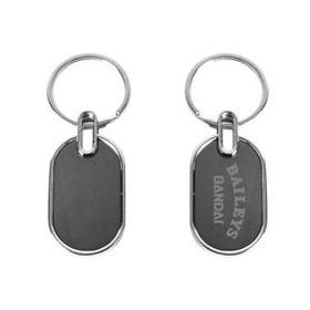 Custom Black Chrome Metal Keychains, 3.1" L x 1.2" W