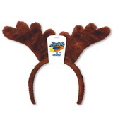 Soft-Touch Reindeer Antlers Headband w/ Custom Printed Paper Icon