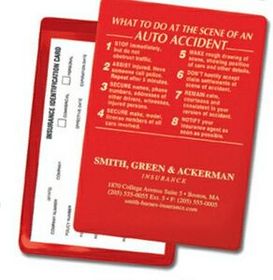 Custom Foil-Stamped Personalization Card Holder with Accident Instruction, 4" W x 5 5/8" H