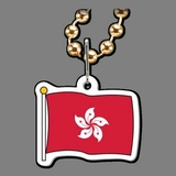 Custom Beaded Necklace W/ Clip On Hong Kong Flag Medallion