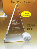 Custom Crystal Golf Peak Award (8.5