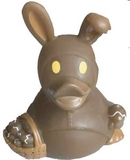 Custom Rubber Chocolate Bunny Duck, 3 3/8