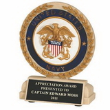 Custom Cast Stone Medal Trophy (U.S. Navy)(Without Base)