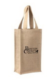 Custom 2 Bottle Wine Bag with Cotton Web Handles, 8