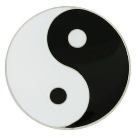Blank Taoism Yin Yang Enamel Pin, 7/8" W