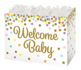 Blank Welcome Baby Confetti Large Basket Box, 10 1/4