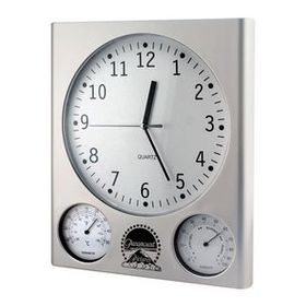 Custom Weather Station Wall Clock, 10 3/4" W x 12 3/4" H x 1" D