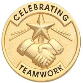 Blank Corporate Award Lapel Pins (Celebrating Teamwork), 1" Diameter