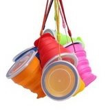 Custom Foldable Silicone Travel Cup, 3 5/8
