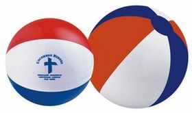 Custom 20" Inflatable Alternating Blue, Red, & White Beach Ball