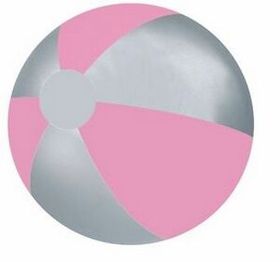 Custom 16" Inflatable Alternating Color Beach Ball - Pink & Silver