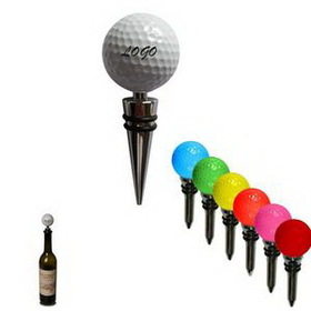 Custom Golf Ball Wine Bottle Stopper, 4 1/2" L x 1 3/4" D