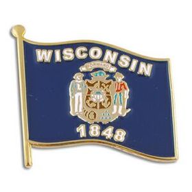 Blank Wisconsin State Flag Pin, 1" W