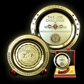Custom Etched Brass Medallion Plates - 8" Round