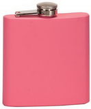 Custom 6 oz. Matte Pink Stainless Steel Flask, 3 3/8