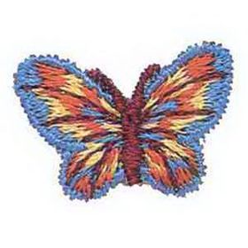 Custom Floral Embroidered Applique - Blue Butterfly