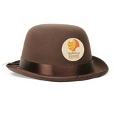 Formed Brown Felt Bowler Hats w/ a 1