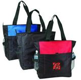Custom Outdoor Deluxe Zippered Tote Bag w/ 2 Side Mesh & Front Pockets