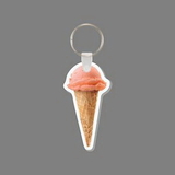 Key Ring & Full Color Punch Tag - Orange Ice Cream Cone