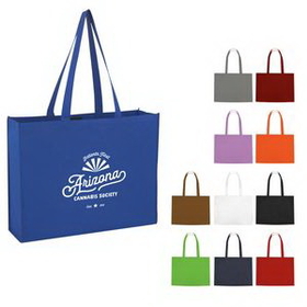 Custom Non-Woven Shopper Tote Bag With Hook And Loop Closure, 20 1/2" W x 15 5/8" H x 5 7/8" D